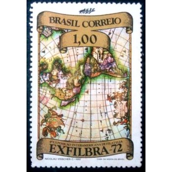 Selo postal do Brasil de 1972  Carta do Brasil 1a M