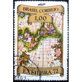 Imagem similar à do selo postal do Brasil de 1972 Carta do Brasil 1a U