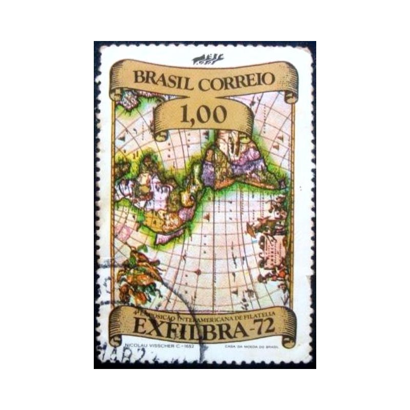 Imagem similar à do selo postal do Brasil de 1972 Carta do Brasil 1a U