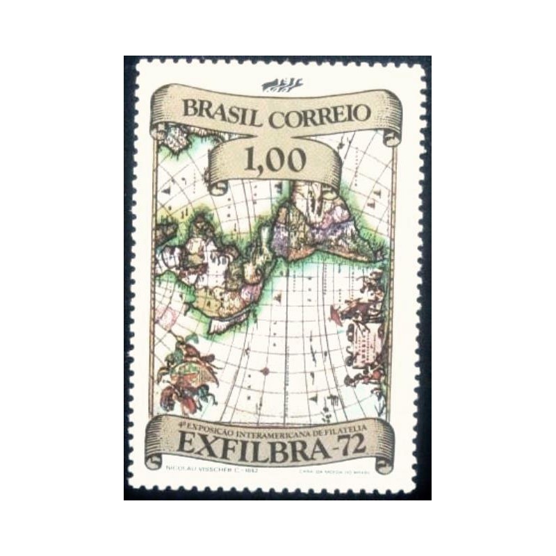 Selo postal do Brasil de 1972 Carta do Brasil 1