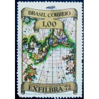 Imagem similar à do selo postal do Brasil de 1972 Carta do Brasil 1 U