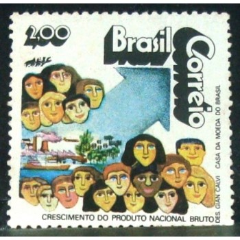 Selo postal do Brasil de 1972 Crescimento do PNB M