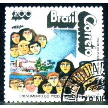 Selo postal do Brasil de 1972 Crescimento do PNB N1D