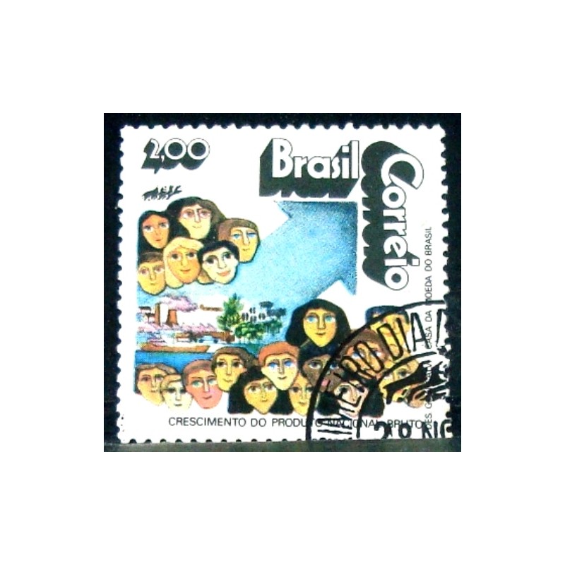 Selo postal do Brasil de 1972 Crescimento do PNB N1D
