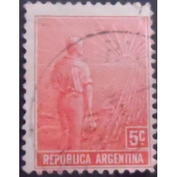 Imagem similar à do selo postal da Argentina de 1911 Agricultural Worker 5 sev