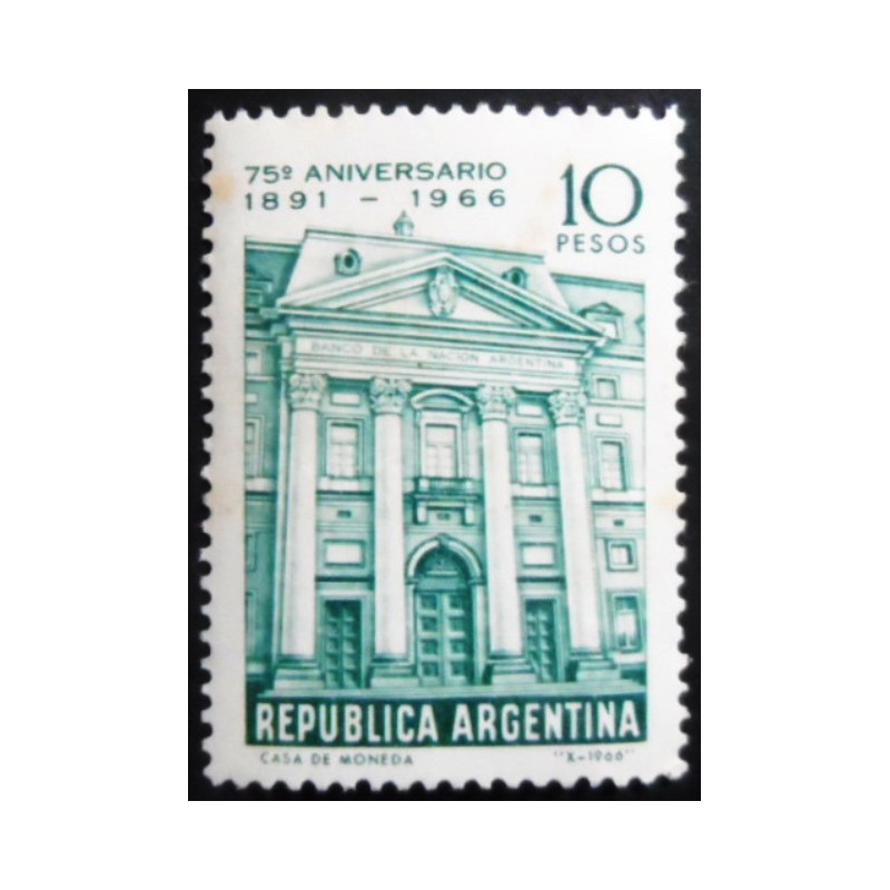 Selo postal da Argentina de 1966 Argentine National Bank