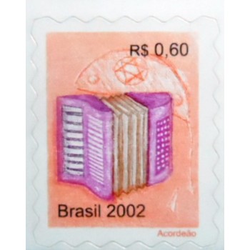 Selo postal Regular do Brasil de 2002 Acordeão M