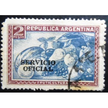 Selo postal Argentina 1945 Fruits ovpt