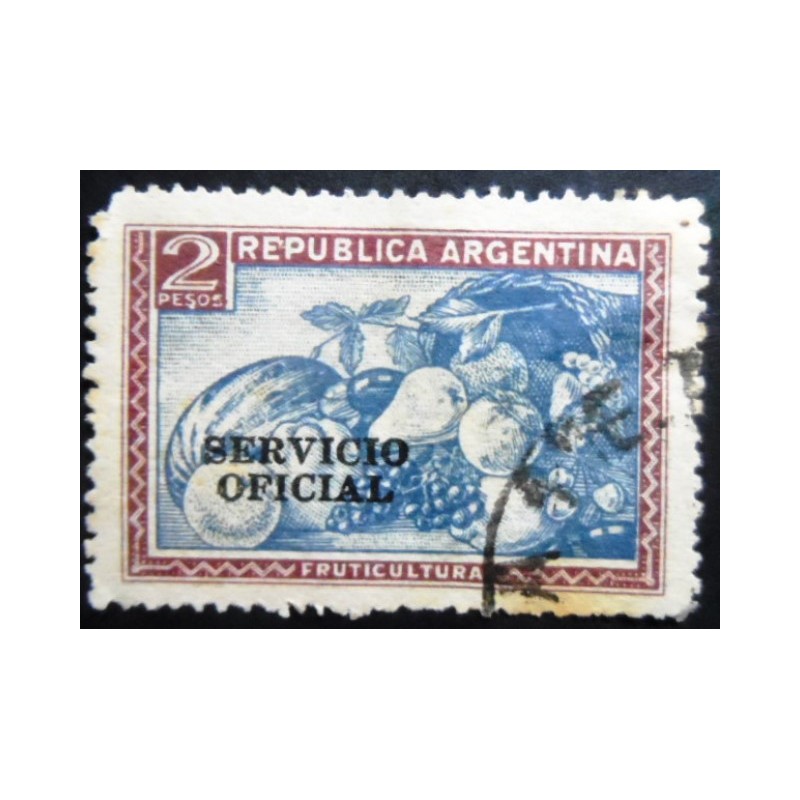 Selo postal Argentina 1945 Fruits ovpt