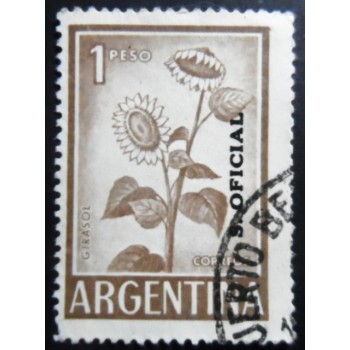 Selo postal Argentina 1958 Sunflower ovpt