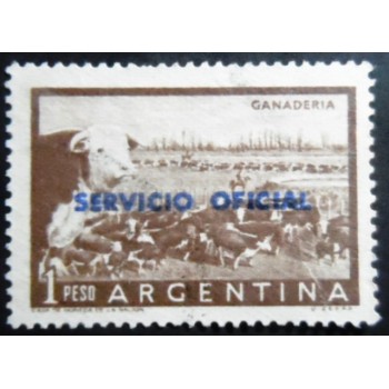 Selo postal Argentina 1958 Cattle Ranch ovpt