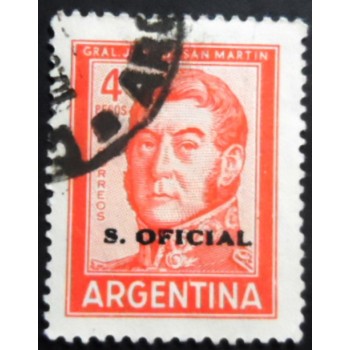 Selo postal Argentina 1962 José Francisco de San Martín ovpt 4