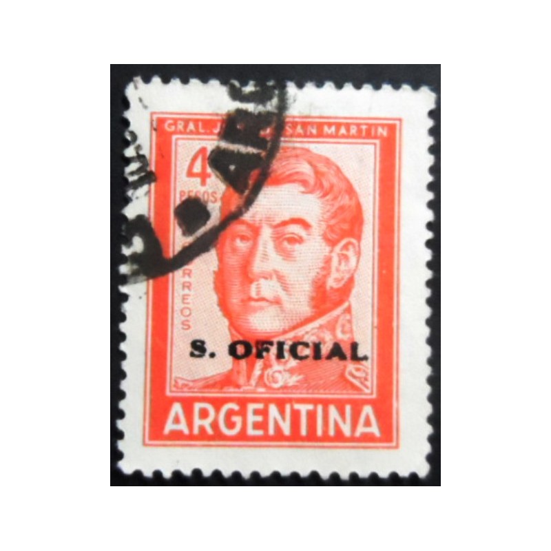 Selo postal Argentina 1962 José Francisco de San Martín ovpt 4