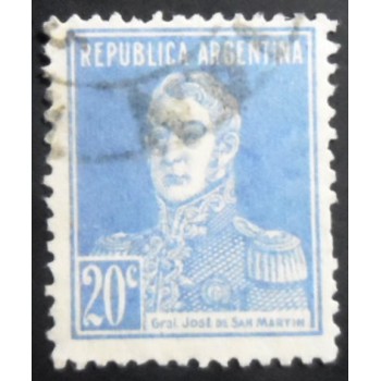 Selo postal da Argentina de 1923 José Francisco de San Martín 20