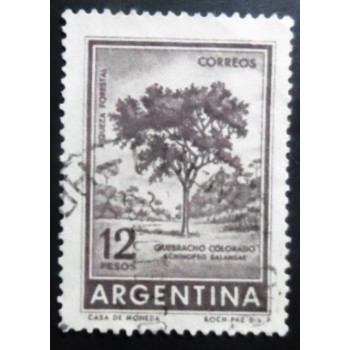 Selo postal da Argentina de 1962 Red Quebracho 12