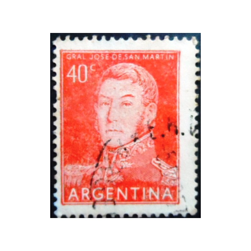 Imagem similar à do selo postal da Argentina de 1956 José Francisco de San Martín