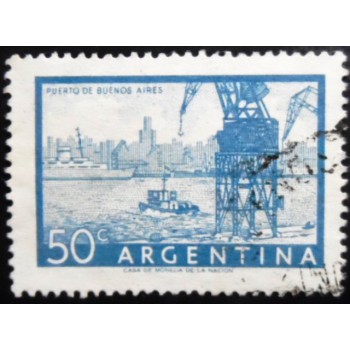 Selo postal da Argentina de 1959 Harbor of Buenos Aires