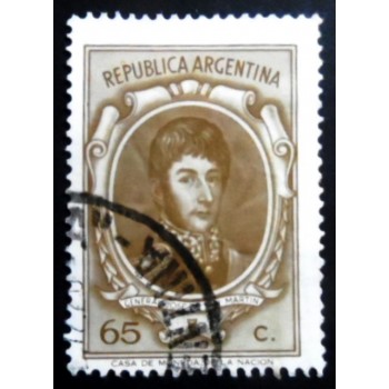 Selo postal da Argentina de 1972 José Francisco de San Martín 65 UII