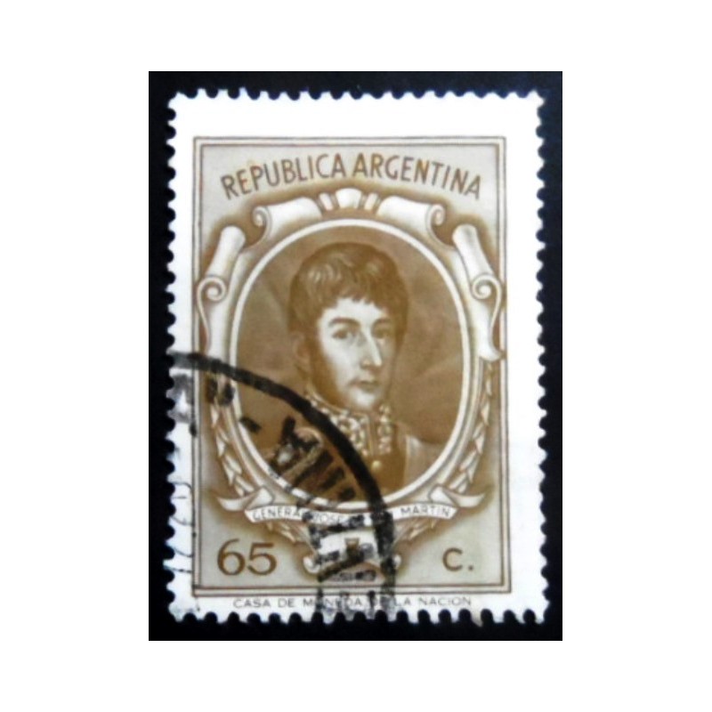 Selo postal da Argentina de 1972 José Francisco de San Martín 65 UII