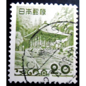 Selo postal do Japão de 1954 Konjiki-dō of the Chūson-ji Temple