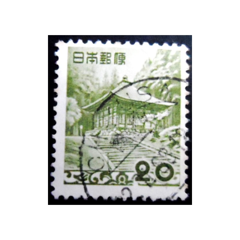 Selo postal do Japão de 1954 Konjiki-dō of the Chūson-ji Temple