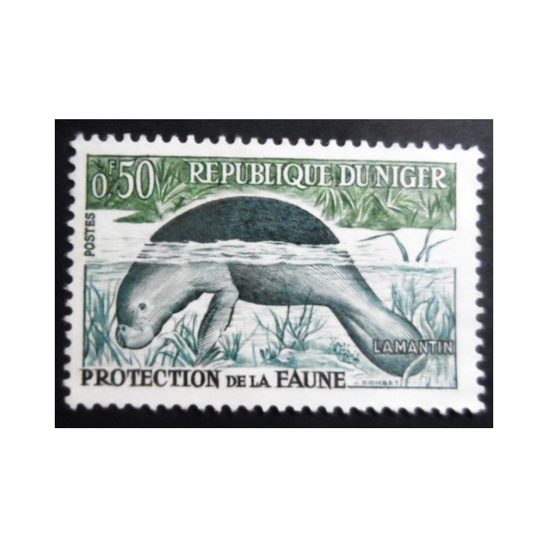 Selo postal do Niger de 1962 African Manatee