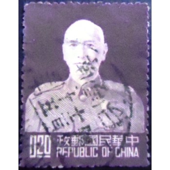 Imagem do Selo postal de Taiwan de 1953 Portrait of Chiang Kai-Shek 20