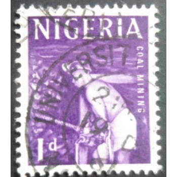 Selo postal da Nigéria de 1961 Coal Mining