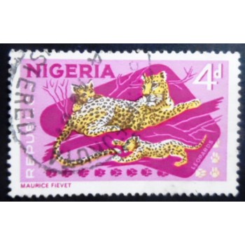 Selo postal da Nigéria de 1969 Leopards