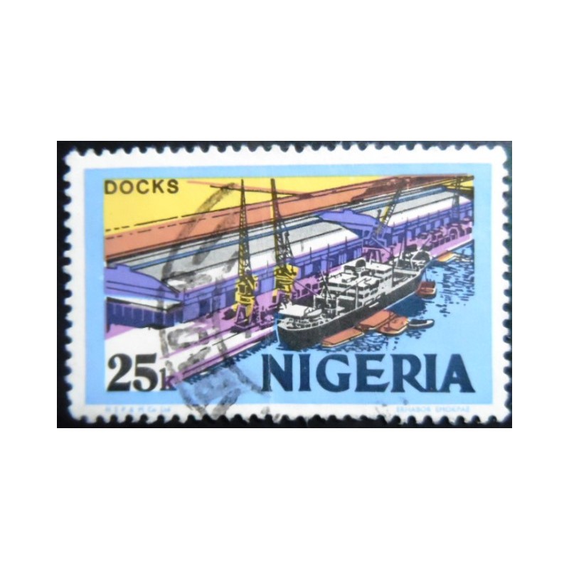 Selo postal da Nigéria de 1973 Docks