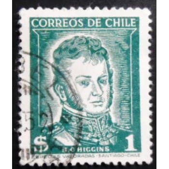 Imagem similar à do selo postal do Chile de 1952 - Bernardo O’Higgins 1 sev