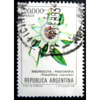 Selo postal da Argentina de 1982 - Passiflora Coerules U