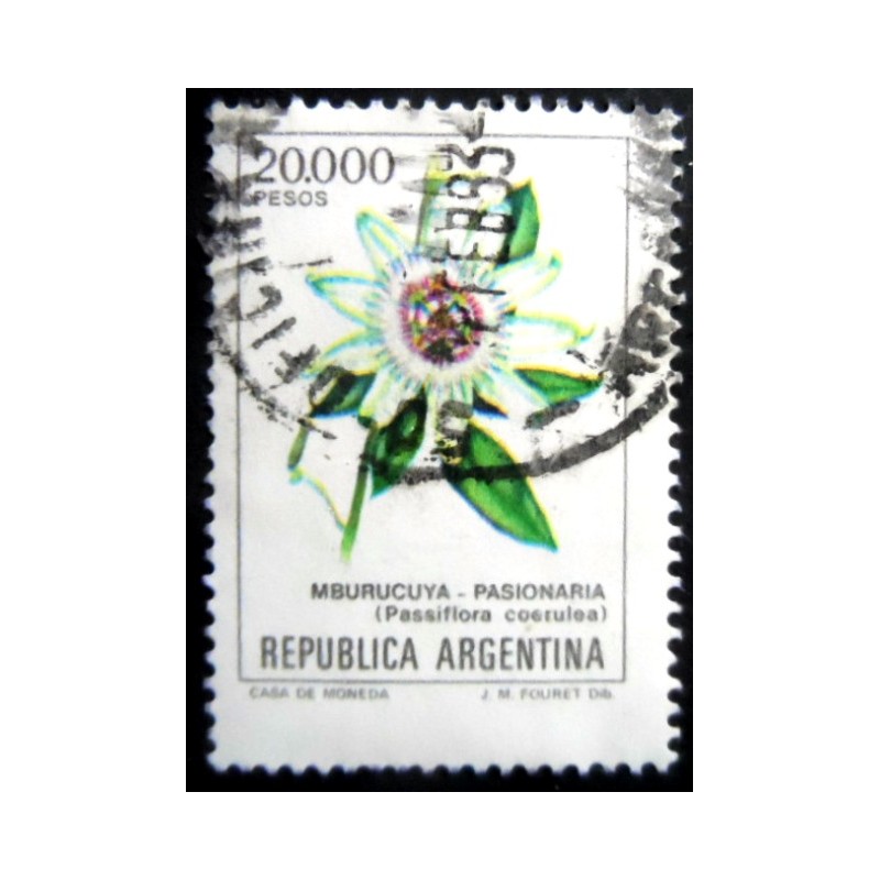 Selo postal da Argentina de 1982 - Passiflora Coerules U