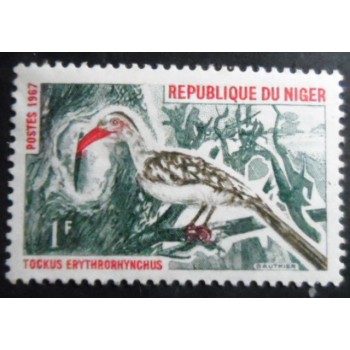 Selo postal do Niger de 1967 Northern Red-billed Hornbill