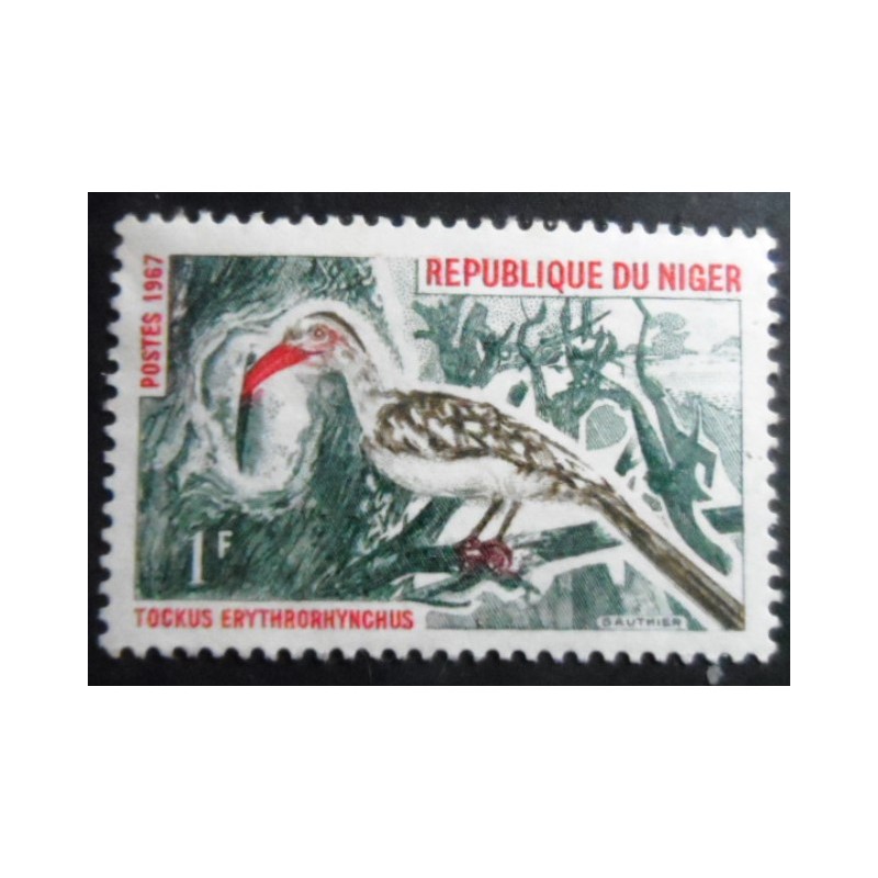 Selo postal do Niger de 1967 Northern Red-billed Hornbill