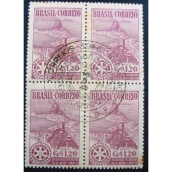 Quadra de selos postais Correio Aéreo do Brasil de 1948 Rotary NCC