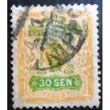 Selo postal do Japão de 1937 Tazawa 30 sen orange/green