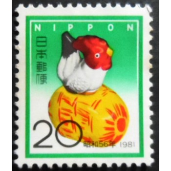 Selo postal do Japão de 1980 Clay Chicken