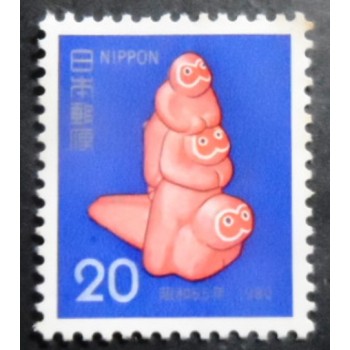 Selo postal do Japão de 1979 Happy Monkeys