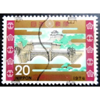 Selo postal do Japão de 1974 Nijubashi