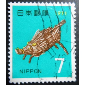 Selo postal do Japão de 1970 Wild Boar Toy