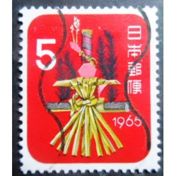 Selo postal do Japão de 1964 Straw Snake