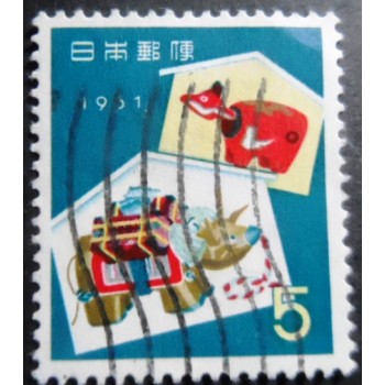 Selo postal do Japão de 1960 Year of the Bull