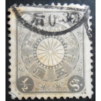 Selo postal do Japão de 1901 Chrysanthemum ½ sen slate