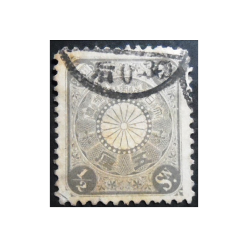 Selo postal do Japão de 1901 Chrysanthemum ½ sen slate