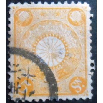 Selo postal do Japão de 1899 Chrysanthemum 5 sen yellow/orange