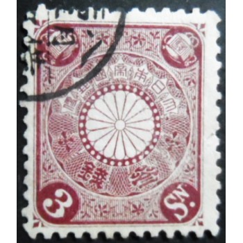 Selo postal do Japão de 1899 Chrysanthemum 3 sen dull maroon