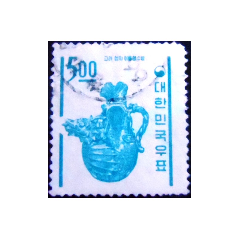 Imagem do Selo postal da Coréia do Sul de 1964 Dragon Waterpot