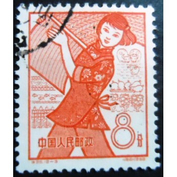 Selo postal da China de 1959 Farming