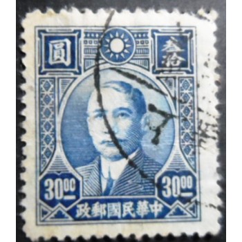 Selo postal da China de 1946 Dr. Sun Yat-Sen 30